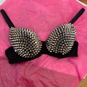 Studded pink bra top 90s